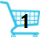 shopping cart with a number on it